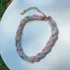 Choker Dvacaman Est Oświadczenie Kolny naszyjnik z koralikami dla kobiet Summer Minimalist Boho Mixed Clavicle Bejdia łańcucha