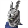 Masques de fête Masques de fête Masque de lapin de dessin animé animal Donnie Darko Frank Le costume de lapin Cosplay Halloween Maks Fournitures 220826 Drop Dhzge