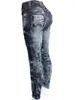 Pantalon LW Plus Size Gradient Ripped Skinny Leggings Femmes Taille Haute Jeans Longueur Strety Imitation