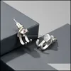 Stud Stud 2021 Ins Highquality Earrings Sier Needle Trendy Personality Male Niche Female Jewelry Accessories Drop Delivery 2022 Dhw8V