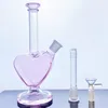 Amore pistola per sigarette in vetro fumé a forma di cuore Narghilè Bong trapano olio Dab Rig fieno Vap Bong accessori per fumatori