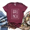 Brunch Square Print Kobiety Tshirts Tee Casual Funny T Shirt for Lady Yong Girl Top