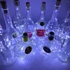 Stringhe LED a forma di sughero Filo d'argento Luci per bottiglie di vino Confezione da 5 mini corde colorate a batteria per feste in giardino fai-da-te