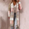 Femmes Vestes Femmes Boho Open Front Cardigan Colorblock Manches Longues Lâche Tricot Léger Automne Printemps Folk Survêtement Style Japonais