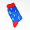 Men's Socks High Quality Men's Happy 35 Color Animal Diamond Cherry Combed Cotton Calcateines Largos Hombre