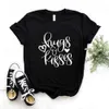 Kramar och kyssar tee tryck kvinnor tshirts casual rolig t shirt lady yong topp hipster 6