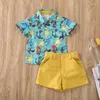 Ensembles de vêtements 2022 Gentleman 2Pcs Pour 1-6Y Garçons Cartoon Dinasour Print Shirt TopsShorts Toddler Kids Baby Boy Vêtements Outfits School Suit