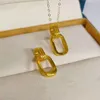 Chains JICAI Pure 24K 999 Gold Geometric Double Ring Pendant 18K AU750 Clavicle Necklace For Birthday Gift Jewelry