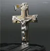 Pendanthalsband 26g Big Cross Mens coola smycken tillbehör 3 lager Jesus