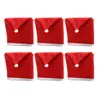 Stoelhoezen Santa Claus Hat Cover 6pcs Christmas Red Slipcovers voor Restaurant Holiday Festival Party