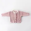 Jacken Herbst Winter Kleinkinder Gestrickte Outwear Kleine Jungen Mädchen Süßer Stil Einfarbig Langarm Einreiher Strickjacke Casual Top