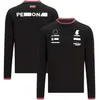 2021 New Racing Team F1 Racing Terno de corrida de manga longa Camiseta redonda de colméia de poliéster Secreamento rápido de verão Homens e mulheres personalizáveis