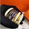 Classic Design Colour Pattern Enamel Bangle Bracelet Narrow 8mm Stainless Steel High Version Oval-Shape Bangles Bracelets For Women Girls Gift