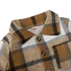 Tench Coats Toddler Boy Coat Boys Girls Shirt Jacket Plaid Long Sleeve Kinderen Draai Collar Button Tops Trench Down Tops Trench