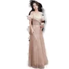 Шампанское розовое вечернее платье длинные платья для выпускного вечера с блестками с тульма