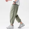 Men's Pants 2022 Summer Tide Brand Ice Silk Solid Color Casual Men's Sports Loose Sweat Straight