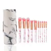 10Pcs Marble Pattern Makeup Brushes Tool Set Cosmetic Powder Eye Shadow Foundation Blush Blending Beauty Make Up Brush Brocha De Maquillaje