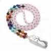 Yoga 7 chakra semi -kostbare steen kralen ketting natuursteen streng kwarts hexagonale prismale boom van leven kristal hanger kettingen vrouwen mode sieraden