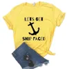 Lets Get Ship Faced Print Womens T Shirt Women Casual Funny For Yong Lady Girl Top