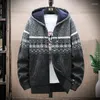 Men's Sweaters 2022 Autumn And Winter Men's Casual Jacket Korean Version Of The Hooded Laid -knitted Fleece Thick Sweater