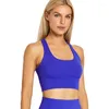 Yoga outfit Abs loli borstade strappy longline sport Bras kvinnor wirefree criss-cross back bh medelstora påverkan träningskördetank