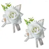 Decorative Flowers Artificial Corsage Wrist Wedding Accessories For Grooms Bridal Groomsmen Bridesmaids Party Supplies