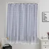 Curtain 1Pc Punch-free Blackout Curtains Nordic Style Dormitory Bedroom Bay Window Gauze Cloth Home Textile Decorations