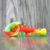 Colorido peixe osso silicone fumando canos de mão Herb Tobacco Pipe portátil Silício de grau FDA com tigelas de vidro