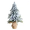 クリスマスの装飾人工松の木白い雪のミニ飾り飾り飾りデスクトップパーティーの装飾