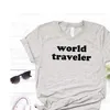 World Traveler Women Hipster T Shirt Funny T-shirt Lady Yong Girl Top Tee Drop Ship