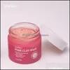 Andra hudv￥rdsverktyg 60g Pink Clay Mask Pore Svart prickar Blackhead Deep Cleansing Masks Against Face Acne Exfoliating Facial Beauty Dhnnb