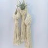 Arazzo bohémien intrecciato a mano Borsa a rete Aria Ananas Cesto di fiori Cotone Rotondo Squisita atmosfera artistica Creativo Bianco Lavabile Canasta De Flores