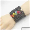 Очарование браслетов очарование Браслетов Ювелирные изделия натуральные черные лава каменные браслет DIY Ароматерапия эфирное масло для женщин