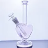 Amour en forme de coeur fumée verre cigarette pistolet Hookah Bong perceuse à huile Dab Rig foin Vap Bong accessoires pour fumer