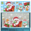 Decorazioni natalizie Merry Window Stickers Babbo Natale Fiocchi di neve Decalcomania da muro fai da te per la decorazione domestica Ornamenti Navidad Happy Year 2023