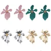 Stud Stud 2021 Fashion Women Vintage Jewelry Big Flower Earrings Metal Floral Statement Pendientes Brincos Girl Party Gifts Drop Del DHC0X