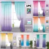 Rideau 2 pièces dégradé de couleur rideaux en Voile transparent pour chambre El Pastoral rustique fenêtre française écran drapé panneau Tulle