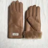 Guantes de cinco dedos Diseñador 2023 Mujeres Cuero Piel de oveja Brillante Mujer Invierno Cálido Moda A prueba de viento Anticongelante