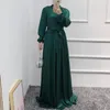 Etniska kläder abayas muslimska kaftan klänning kvinnor full ärm o nackrockar vår mode mode fasta elegant chic arab dubai islam maxi klänningar