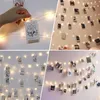 문자열 2m/5m/10m po 클립 Led Fairy Lights String 커튼 화환 크리스마스 트리 장식 야외 웨딩 장식 USB 배터리 전력