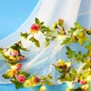 Saiten 5/10/20 m künstliche Rosenblume Girlande Lichter Blattfee Feenschnur für Hausgarten Hochzeitsfeier Dekor Dekor