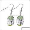 Charm Charm Earrings Jewelry Fashion Fresh Dried Flower Charms S Dangle Earring Glass Oval Ball Drop Ear Creative Gift Delivery 2021 Otki6