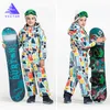 Kayak Takımları Kış Boy Bebek Kız Kayak Takım Su Geçirmez Rüzgar Geçirmez Kar Çocuk Tulumları Kapşonlu Tek Parçalı Snjobrettibretti Sett