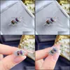 Stud Stud Australia Black Opal med 925 Sier örhängen lyxiga smycken Kvinnor 3x5mm Drop Delivery 2022 Dhes3