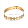 Bangle Bangle rostfritt stål San Benito Medal Armband för kvinnor Rose Gold/Gold/Sier Color Metal St Benedict Justerbar Drop Delive Dhleu