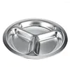 Bowls 3/4/5/6 Section Stainless Steel Divided Dinner Tray Lunch Container Plate For School Canteen