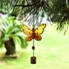 Decorative Figurines Colorful Butterfly Pendant Bell Tube Wind Chimes Indoor Outdoor Garden Decor Balcony Decoration Crafts Home