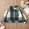 Tench Coats Toddler Boy Coat Boys Girls Shirt Jacket Plaid Long Sleeve Kinderen Draai Collar Button Tops Trench Down Tops Trench