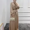 Etniska kläder abayas muslimska kaftan klänning kvinnor full ärm o nackrockar vår mode mode fasta elegant chic arab dubai islam maxi klänningar