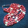Choker 1PC Fashion Women Coral Naszyjniki z matką perłowych materiałów skorupowych 50 cm Pięć linii do ubrania noszenia S